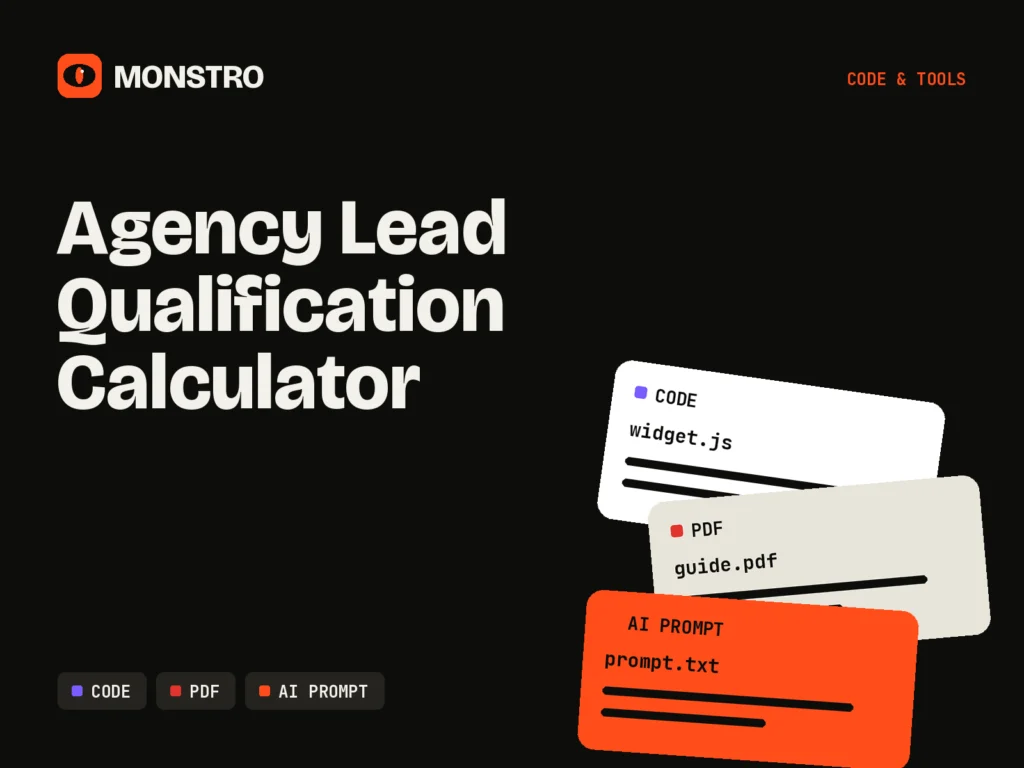 Agency Lead Qualification Calculator: MONSTRO asset cover showing its file formats