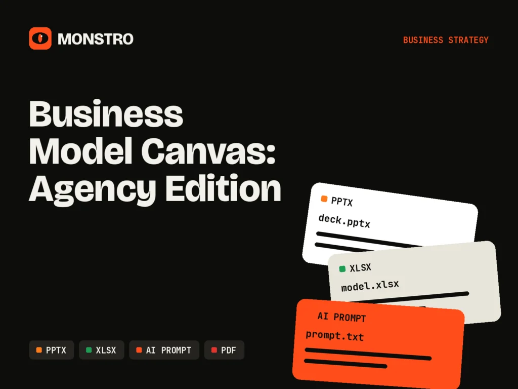 Business Model Canvas: Agency Edition: MONSTRO asset cover showing its file formats
